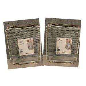 U Brands 2PK Locker Mesh Shelf Chic White & Gold Size 12"